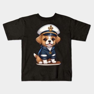 Cute Dog in Sailor Outfit Kids T-Shirt